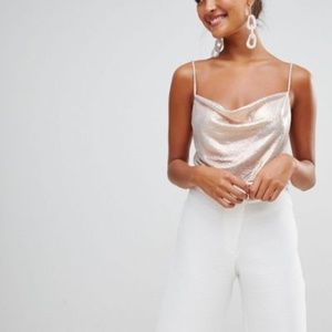 NWT Miss Selfridge Metallic Cami